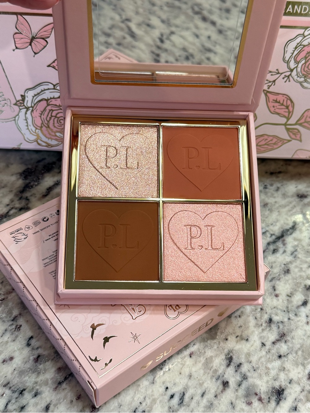 P. Louise Quad Palette  “Succeed”- Warm Pinks & Browns.  New in Box